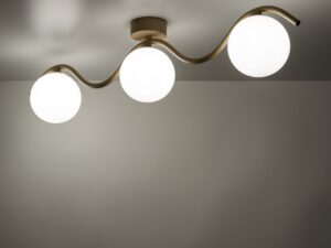 Miniaturka 1 - Lampa sufitowa Ancona z trzema kloszami we wnętrzu