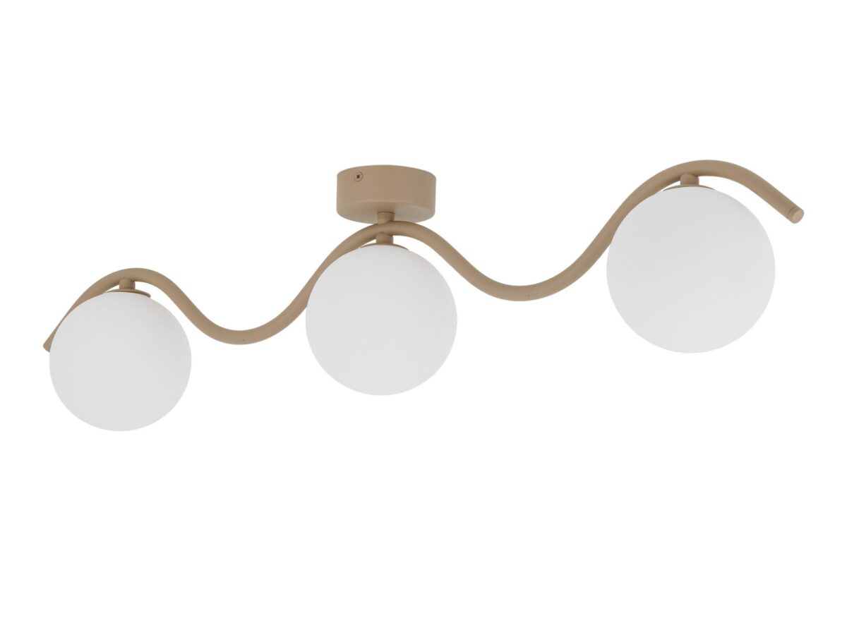 Lampa sufitowa Ancona 3-punktowa z białymi kloszami piaskowy beż