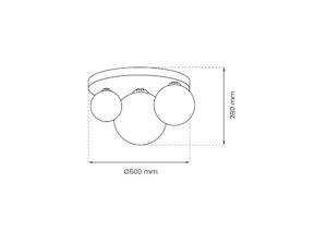 Miniaturka 3 - Lampa sufitowa Astesora 3-punktowa E14 E27 50 cm – zdjęcie 4