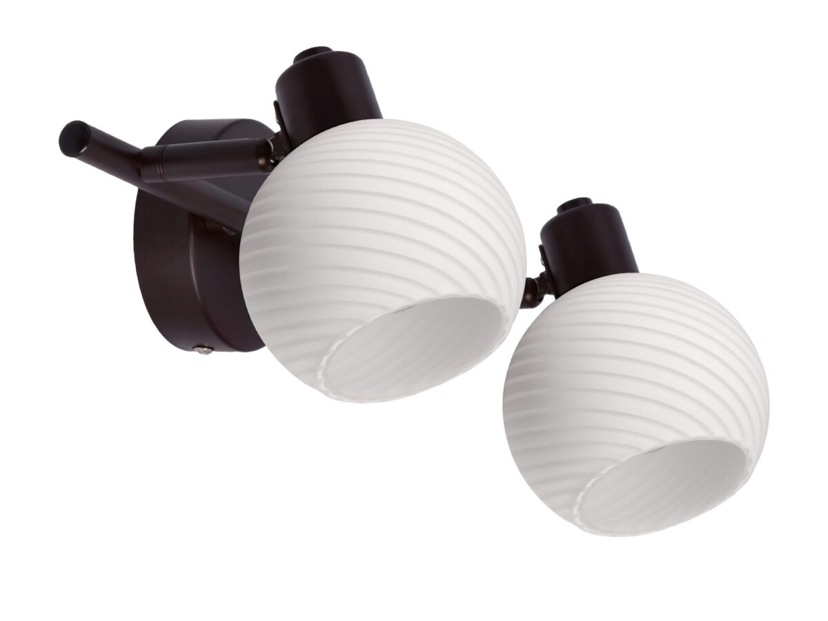 Lampa sufitowa Avemeta czekoladowa 2 białe klosze E14