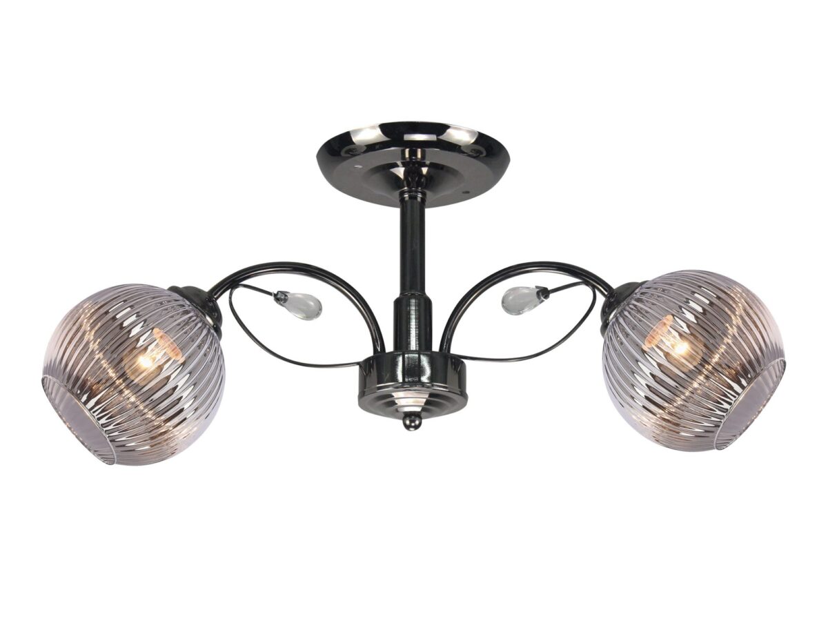 Lampa sufitowa Avilio 2-punktowa grafitowe klosze 58 cm