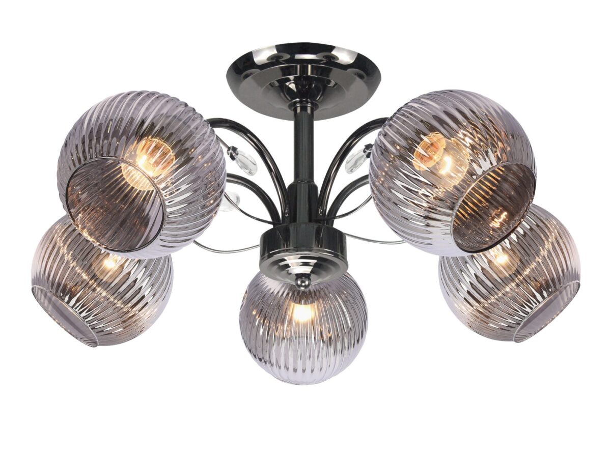 Lampa sufitowa Avilio czarna grafit 5 × E27