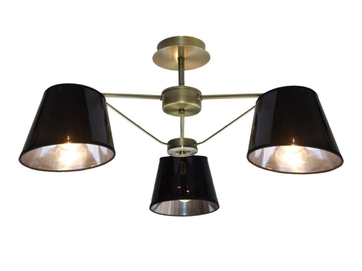 Lampa wisząca Balada 3-punktowa z czarnymi abażurami