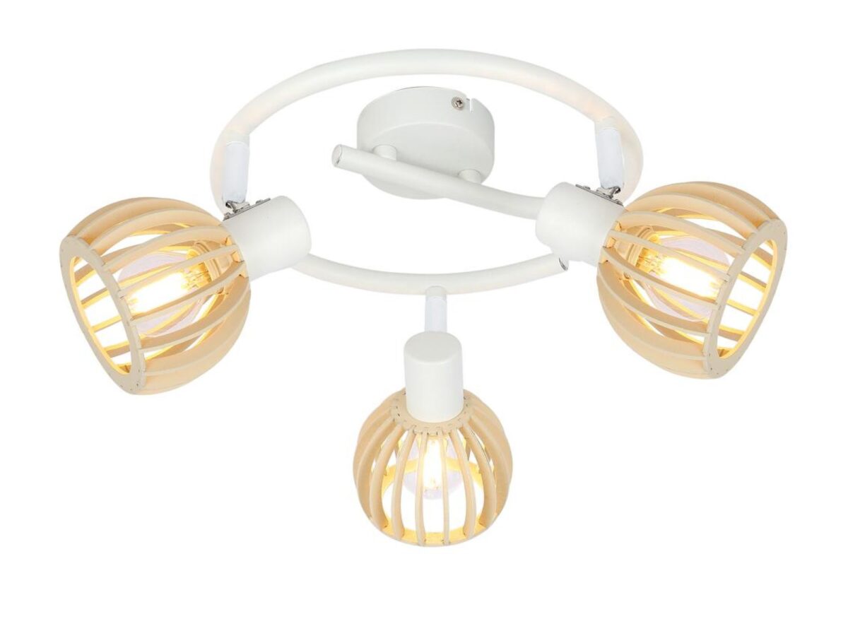 Lampa sufitowa Balitena 3-punktowa biała z ażurowymi kloszami 44 cm