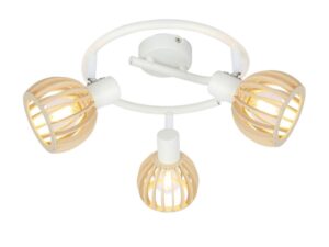 Miniaturka 2 - Lampa sufitowa Balitena biała z trzema ażurowymi kloszami z MDF