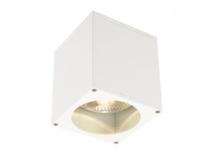 Miniaturka 3 - Biała zewnętrzna lampa sufitowa Big Theo, kwadratowa oprawa