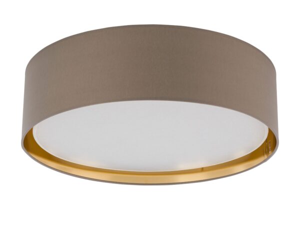 Beżowo-złota lampa sufitowa Bilbao 60 cm na białym tle