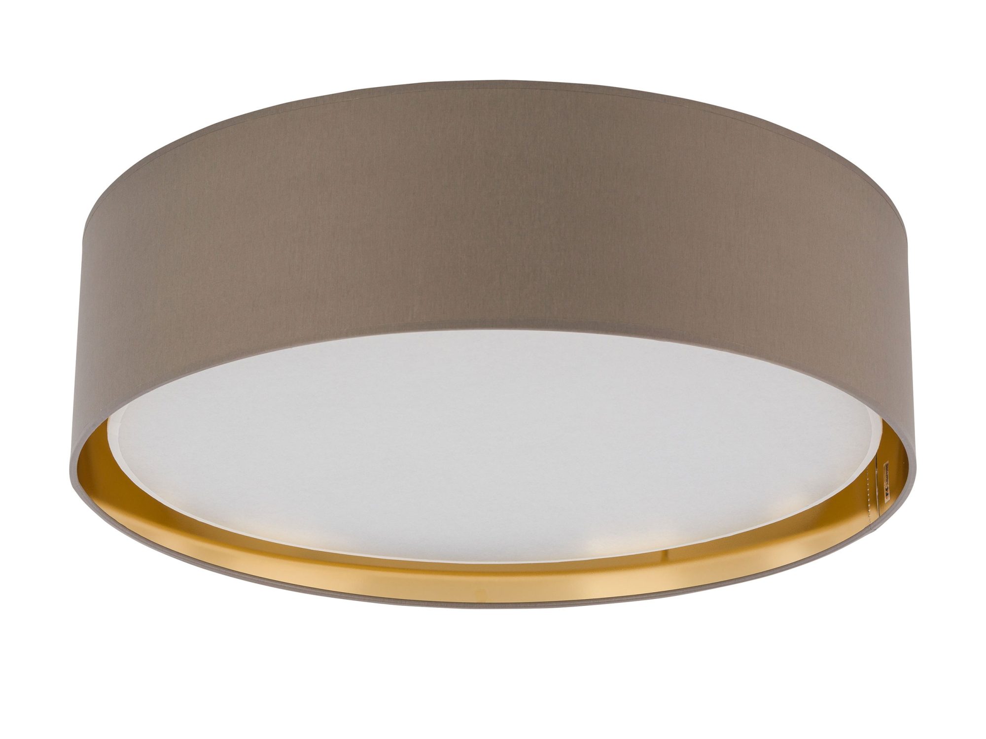 Beżowo-złota lampa sufitowa Bilbao 60 cm na białym tle