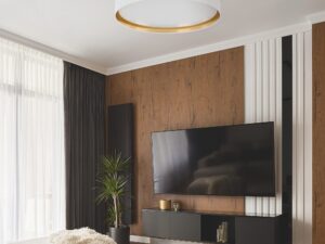 Miniaturka 5 - Biało-złota lampa sufitowa Bilbao w aranżacji