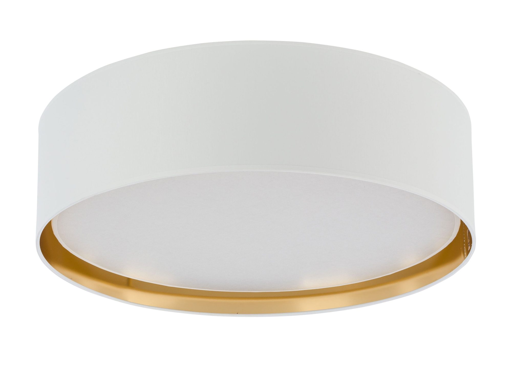 Biało-złota lampa sufitowa Bilbao 60 cm na białym tle