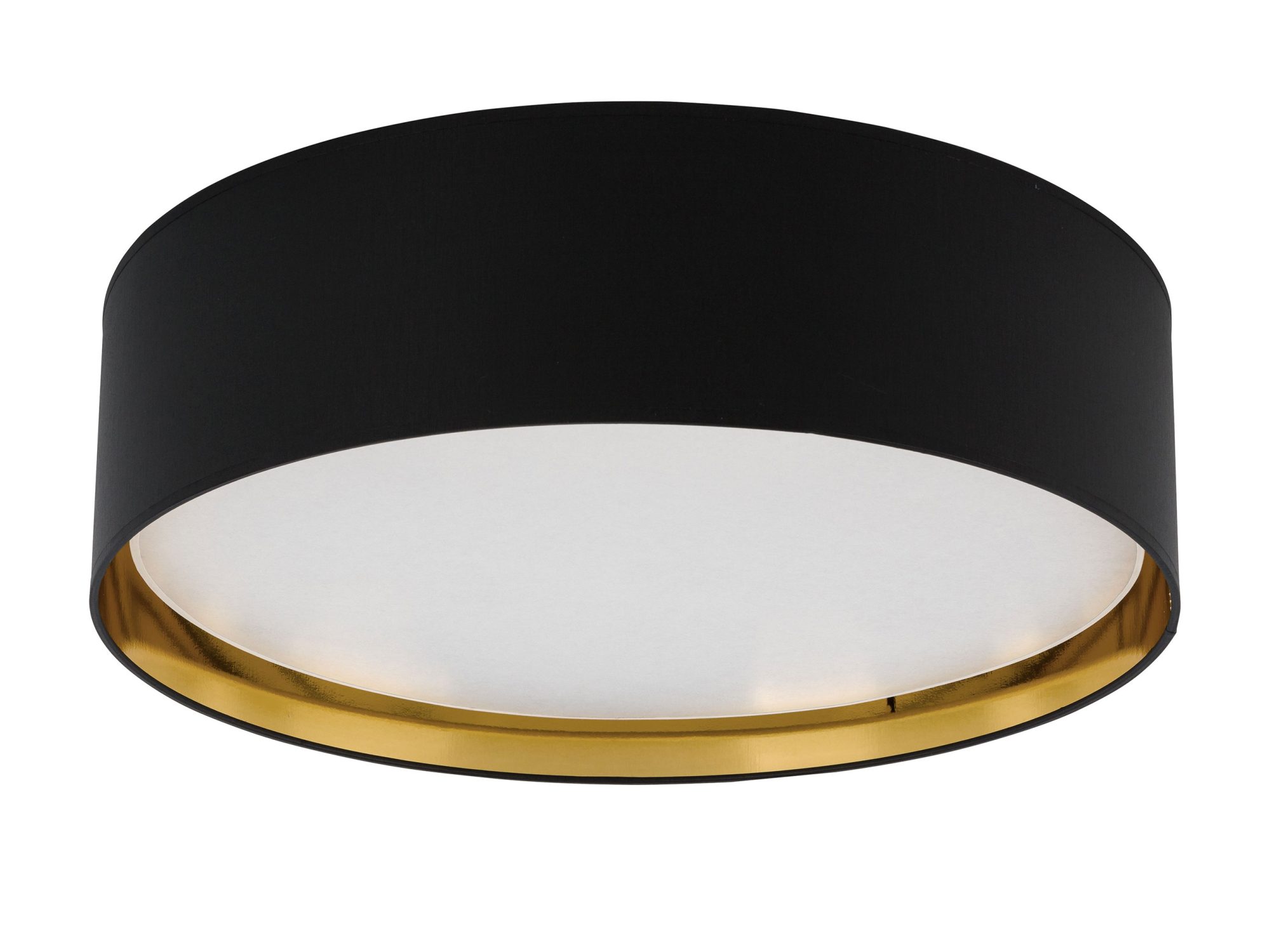 Czarno-złota lampa sufitowa Bilbao 60 cm na białym tle