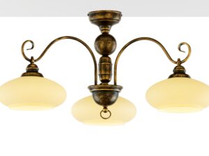 Miniaturka 1 - Lampa Bolero w kolorze czarno-złotym – widok trzech kloszy od frontu