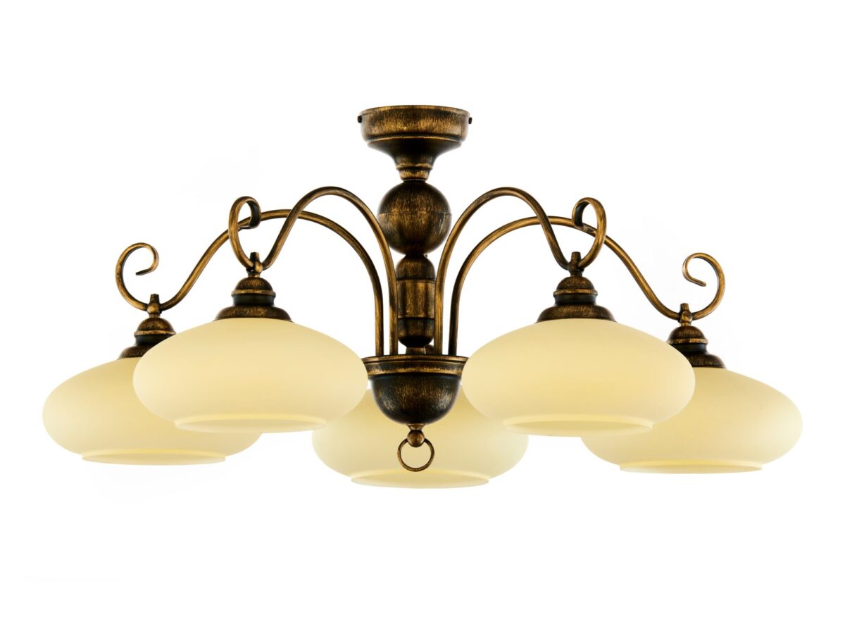 Lampa sufitowa Bolero 5-punktowa z jasnymi kloszami