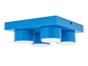 Miniaturka 1 - Lampa sufitowa Brix 4-punktowa w kolorze niebieski, drugie ujęcie producenta