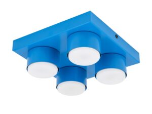 Miniaturka 8 - Lampa sufitowa Brix 4-punktowa w kolorze niebieski, zdjęcie produktowe na białym tle