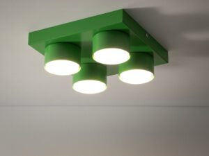Miniaturka 3 - Lampa sufitowa Brix 4-punktowa w kolorze zielony, drugie ujęcie producenta
