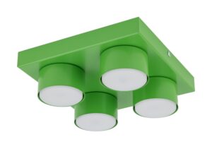 Miniaturka 2 - Lampa sufitowa Brix 4-punktowa w kolorze zielony, zdjęcie produktowe na białym tle