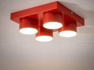 Miniaturka 5 - Lampa sufitowa Brix 4-punktowa w kolorze czerwony, drugie ujęcie producenta