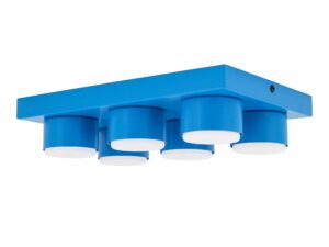 Miniaturka 1 - Lampa sufitowa Brix 6-punktowa w kolorze niebieski, drugie ujęcie producenta
