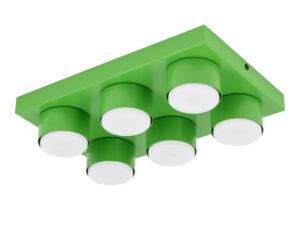 Miniaturka 2 - Lampa sufitowa Brix 6-punktowa w kolorze zielony, zdjęcie produktowe na białym tle