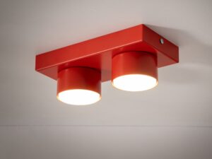 Miniaturka 4 - Czerwona lampa sufitowa Brix w aranżacji wnętrza