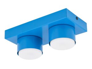 Miniaturka 6 - Niebieska lampa sufitowa Brix z dwoma punktami GX53 na białym tle