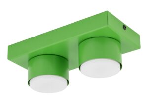 Miniaturka 1 - Zielona lampa sufitowa Brix dwupunktowa na białym tle