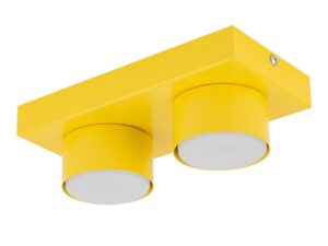 Miniaturka 3 - Żółta lampa sufitowa Brix dwupunktowa na białym tle