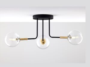 Miniaturka 3 - Lampa sufitowa Burano 3-punktowa z przezroczystymi kloszami