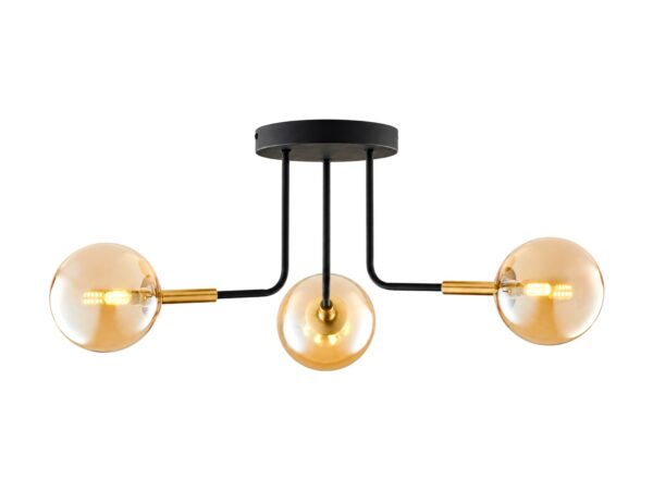 Lampa sufitowa Burano 3-punktowa ze szklanymi kloszami na białym tle