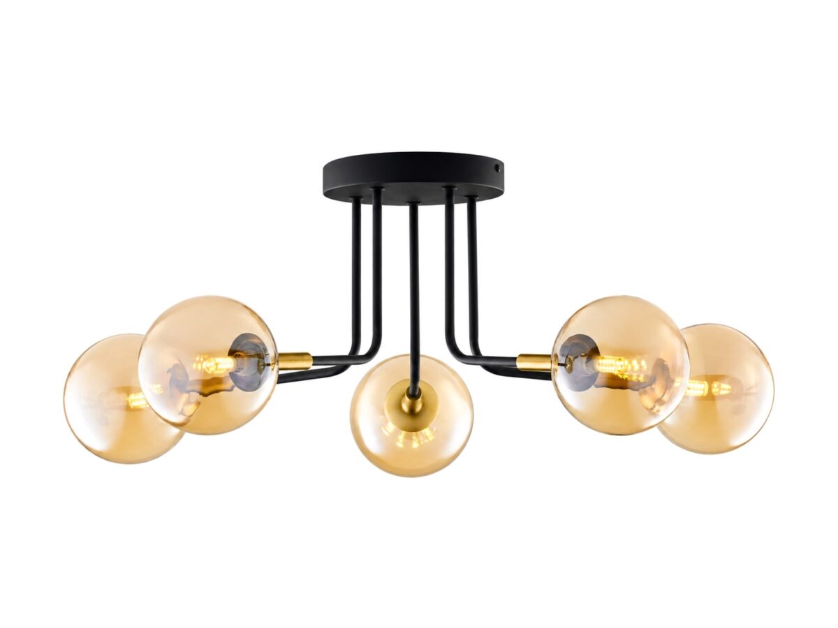 Lampa sufitowa Burano 5-punktowa z kulistymi kloszami