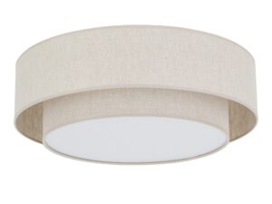Miniaturka 1 - Lampa sufitowa Calisto czteropunktowa z jasnym lnianym abażurem na białym tle