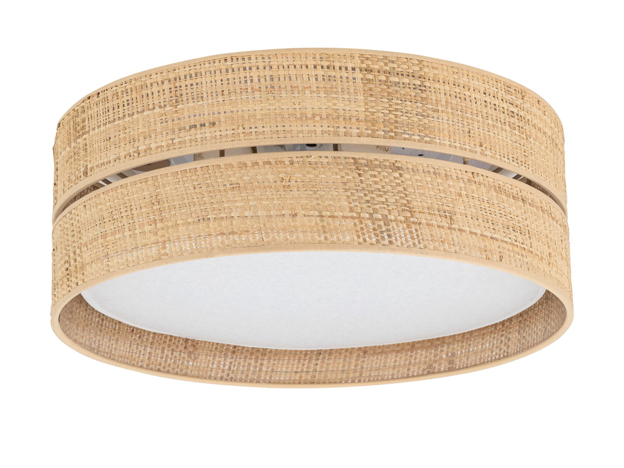 Lampa sufitowa Calma 45 cm z czterema słomkowymi abażurami, widok produktu
