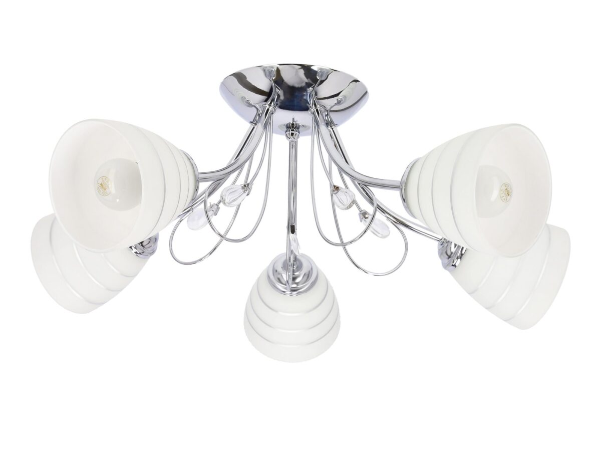Lampa sufitowa Calono 54 cm z 5 szklanymi kloszami