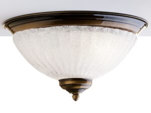 Miniaturka 1 - Lampa sufitowa Carmen z patynowaną metalową oprawą i szklanym kloszem