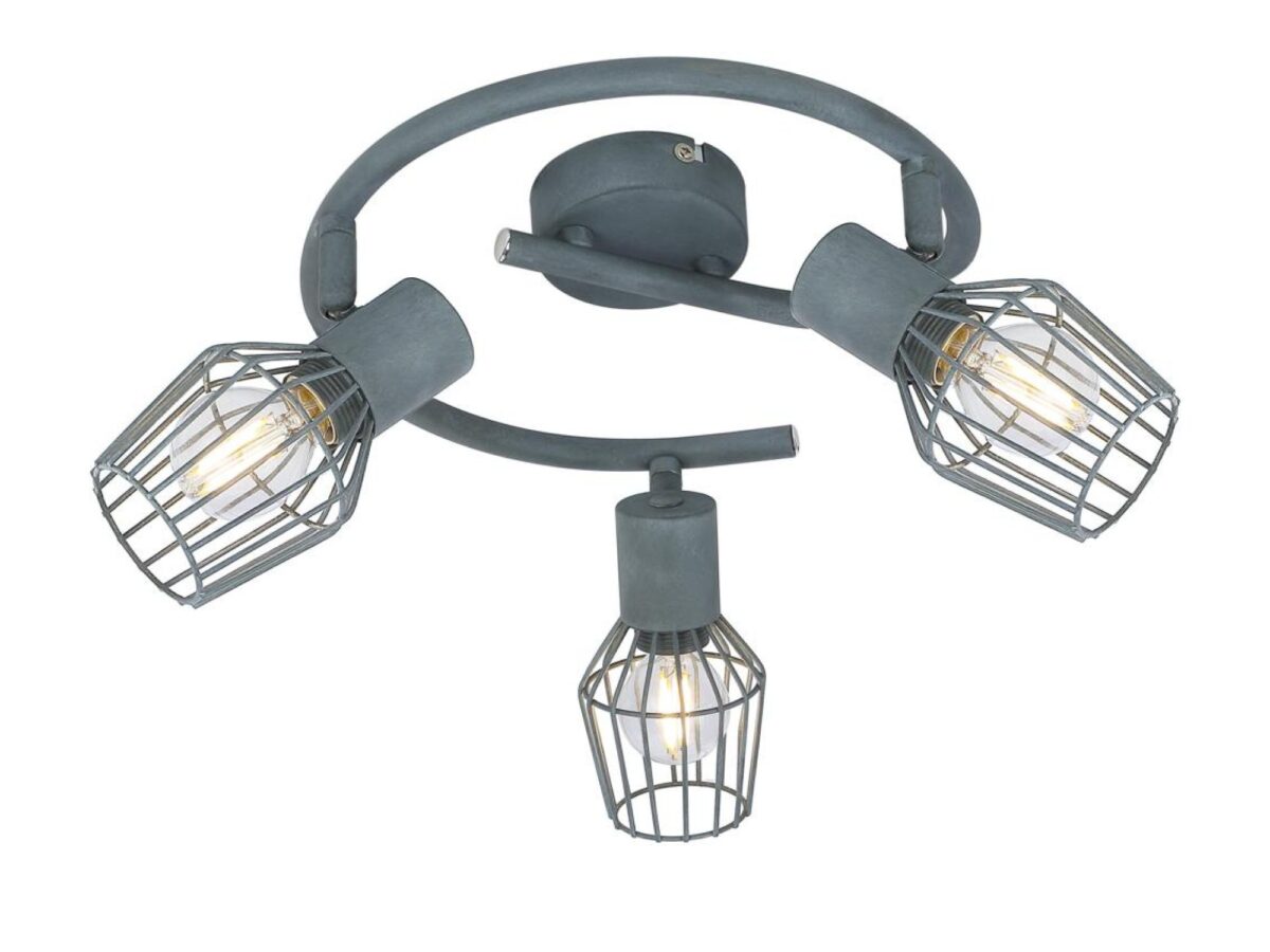 Lampa sufitowa Celaro szara spirala 3 × E14