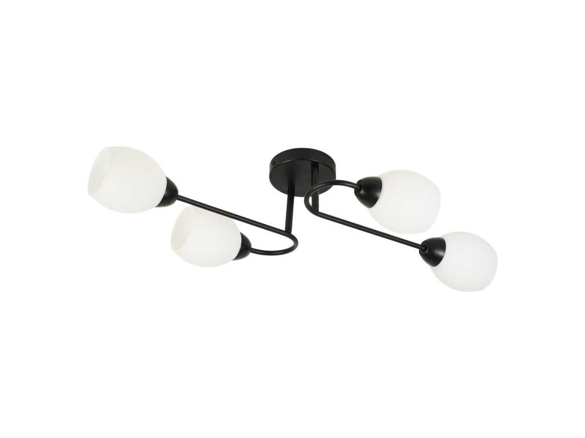 Lampa sufitowa Celaseta 4 × E27 z białymi kloszami