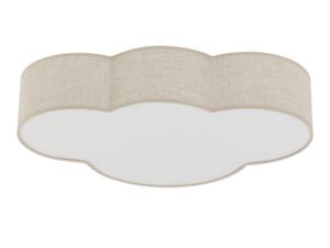 Miniaturka 2 - Lampa sufitowa Cloud czteropunktowa z naturalnym lnianym abażurem na białym tle