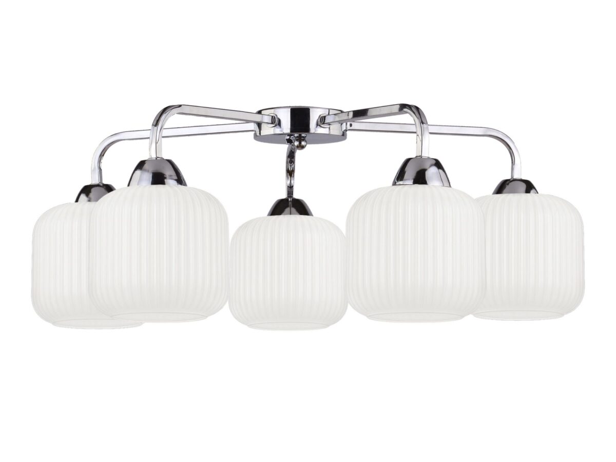 Lampa sufitowa Corama 5-punktowa z białymi kloszami