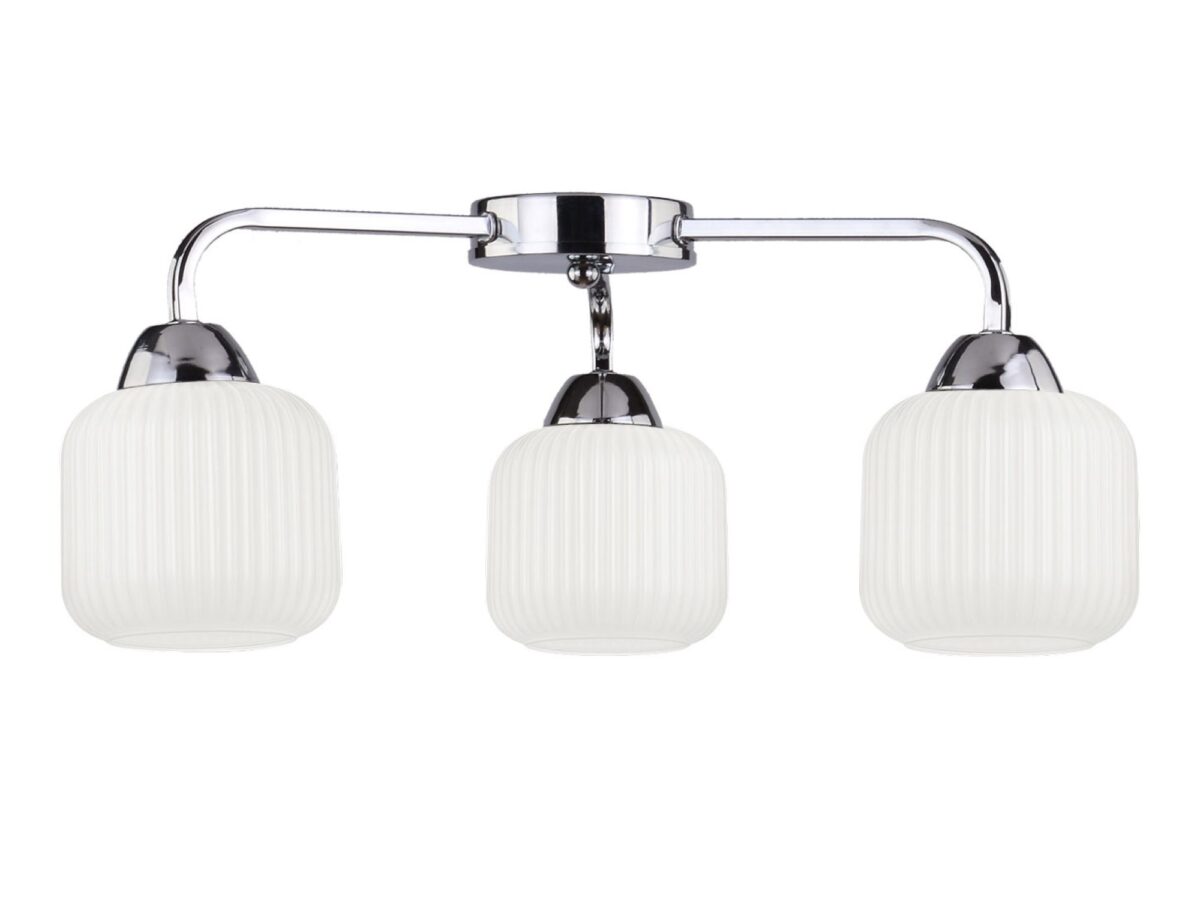 Lampa sufitowa Corama 56 cm chrom z 3 kloszami E27
