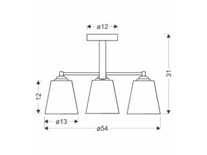 Miniaturka 2 - Lampa Corenela rysunek wymiarów 31 i 54 cm