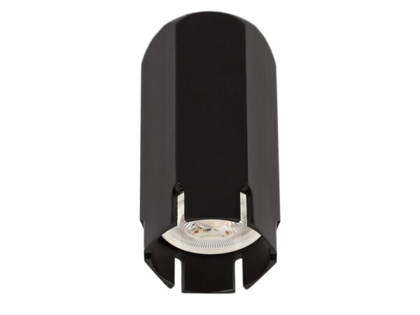 Czarna cylindryczna lampa sufitowa natynkowa GU10 o wysokości 12 cm