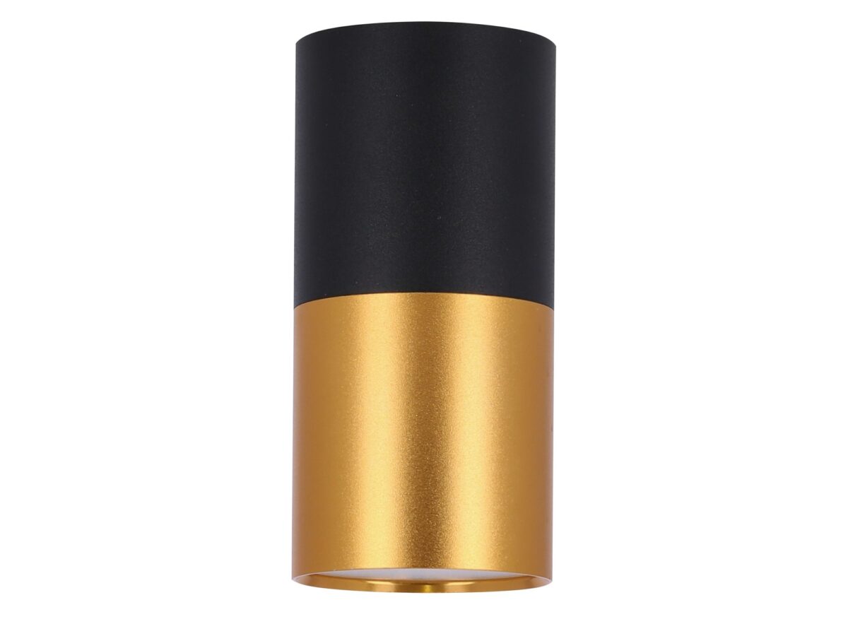 Lampa sufitowa natynkowa czarno-złota GU10 12 cm