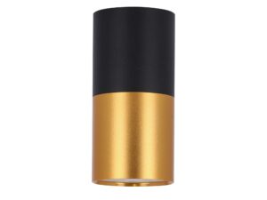 Miniaturka 4 - Czarno-złota cylindryczna lampa sufitowa GU10 z dekoracyjnym wnętrzem