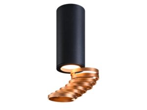 Miniaturka 3 - Lampa sufitowa cylindryczna GU10 czarno-złota, na białym tle