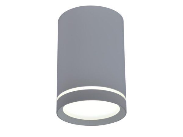 Szara cylindryczna lampa sufitowa natynkowa GU10, widok produktu