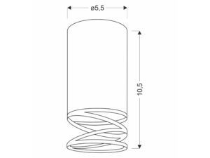 Miniaturka 1 - Lampa sufitowa czarna ze spiralą GU10 – wymiary 5,5 × 10,5 cm