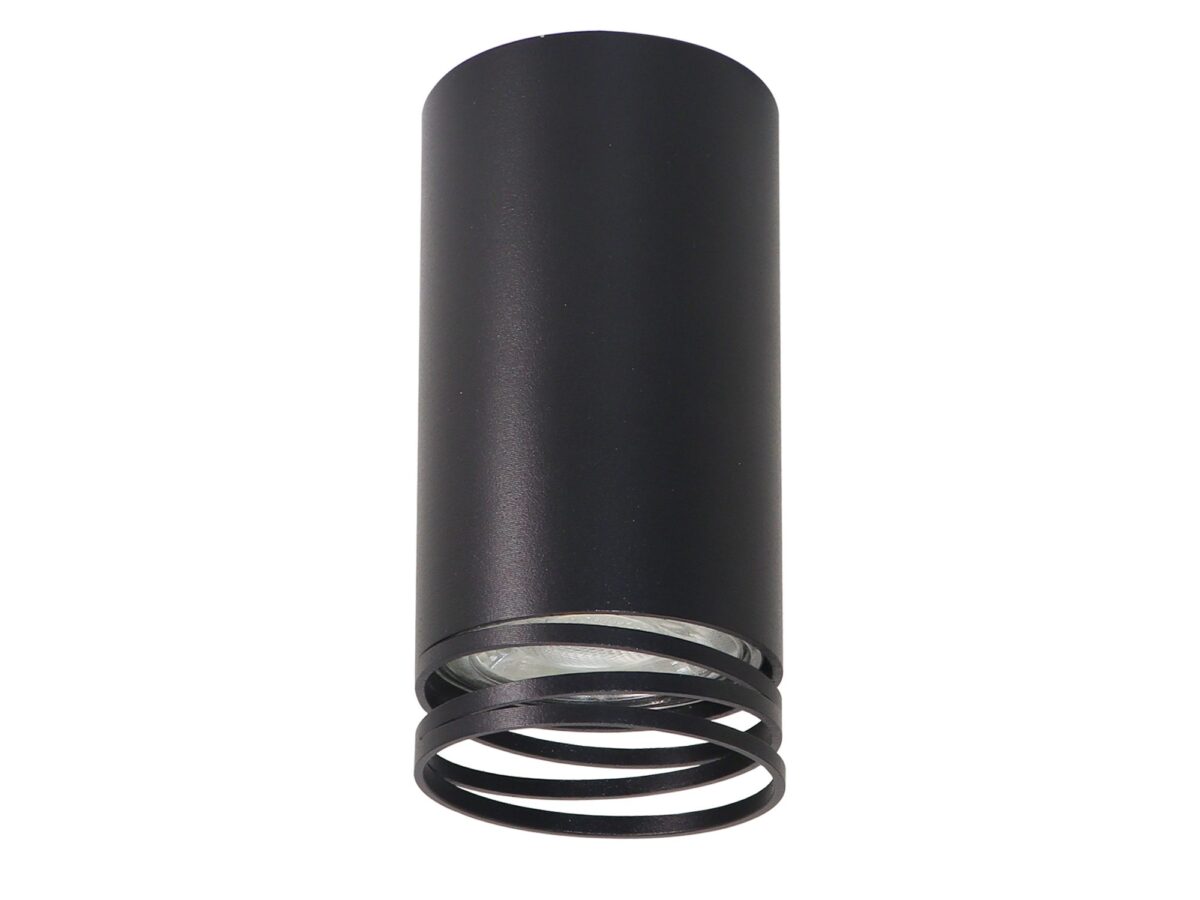 Lampa sufitowa GU10 czarna z ażurową spiralą 5,5 cm