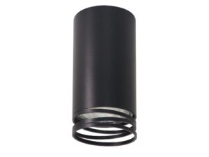 Miniaturka 2 - Lampa sufitowa czarna GU10 z ozdobną ażurową spiralą pod cylindrem