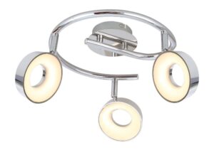 Miniaturka 2 - Plafon Dalareta chrom spiralny z trzema pierścieniowymi reflektorami LED